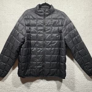 Old Navy men's LG water-resistant black and green full Zip puffer jacket Large